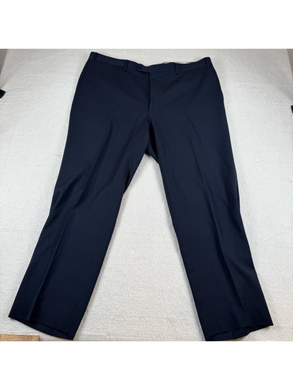 Canali Pants Mens Size 38x30 Navy Wool Dress Flat Front Made In Italy Formal